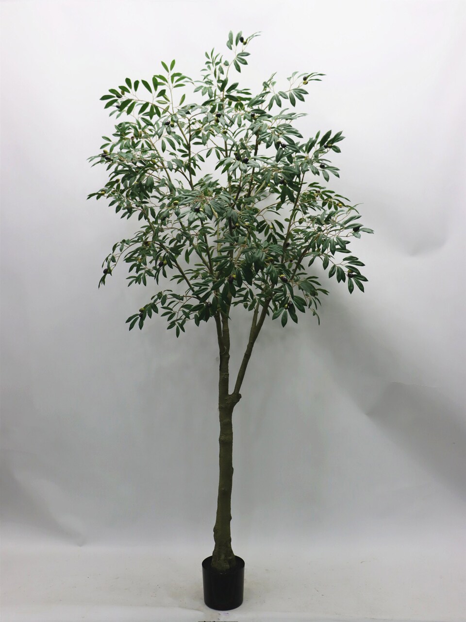 Elegant 8-Foot Olive Artificial Tree – 1605 Lush Leaves, Includes Decorative Pot – Ideal for Upscale Home or Office Decor